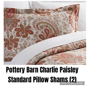 Pottery Barn Charlie Paisley Standard Pillow Shams (2)